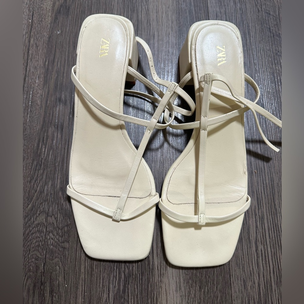 Zara Cream Strappy Sandals